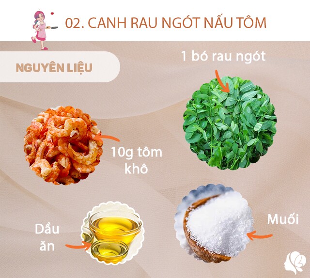 Chuẩn bị: 1 bó rau ngót, 10g tôm khô, muối, dầu ăn.