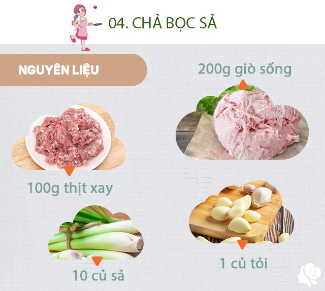 Chuẩn bị: 200g giò sống, 100g thịt xay, 10 củ sả, 1 củ tỏi, muối, dầu ăn, dầu hào hoặc mật ong. 
