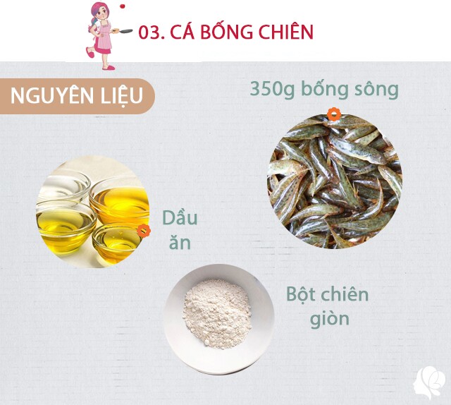 Chuẩn bị: 350g bống sông, dầu ăn, bột chiên giòn.