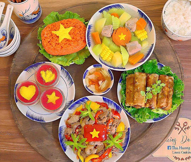 Mâm cơm ngon miệng, hấp dẫn.