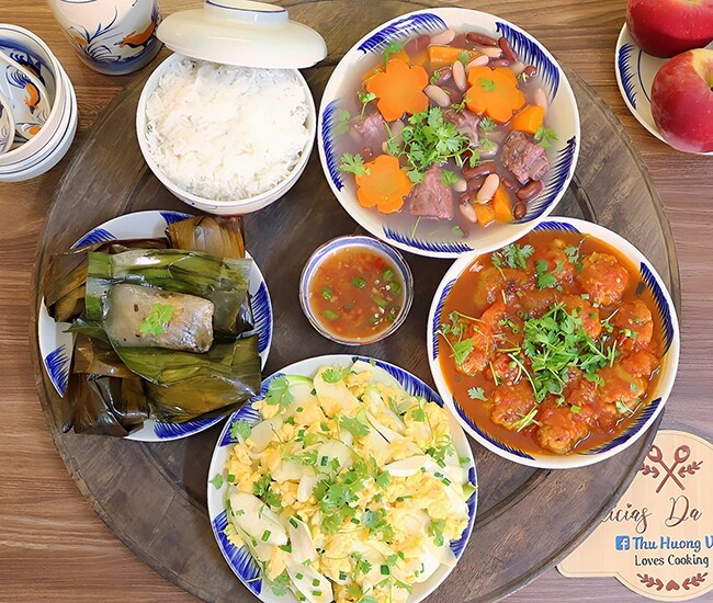Bữa cơm tối ngon, hợp thời tiết.