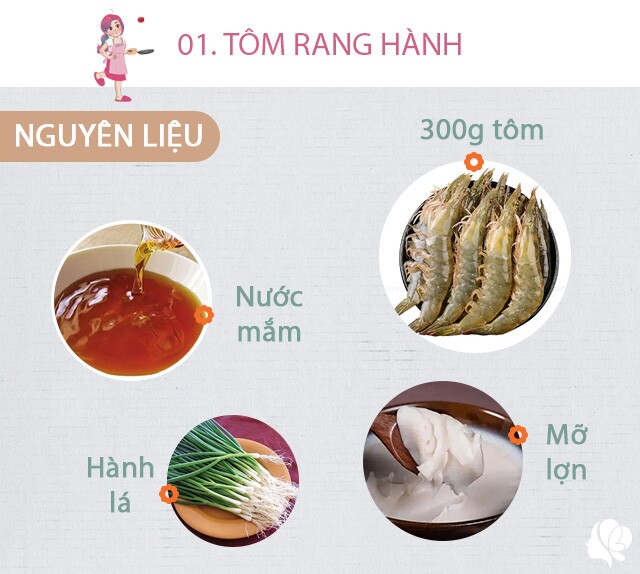 Chuẩn bị: 300g tôm biển (size 40), mỡ lợn (hoặc dầu ăn), nước mắm, hành lá, hành khô, xíu đường.