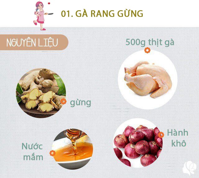 Chuẩn bị: 500g thịt gà, gừng, hành khô, nước mắm, bột canh vừa đủ, dầu ăn