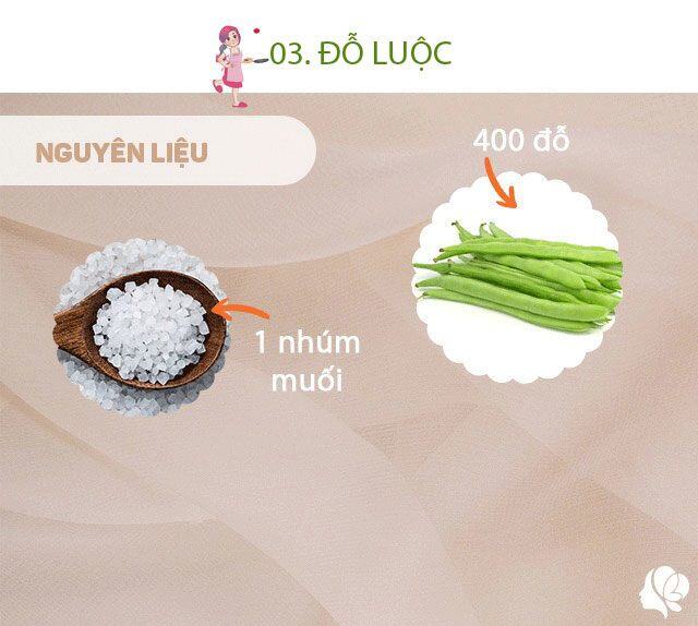 Chuẩn bị: 400g đỗ, 1 nhúm muối, một ít dầu ăn, 1/3 củ cà rốt (cắt hoa).