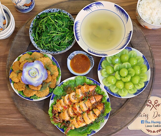 Bữa cơm tối hấp dẫn.