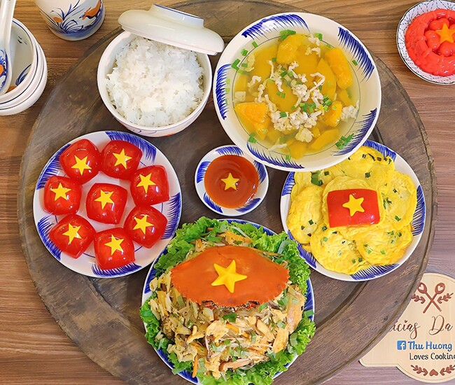 Bữa cơm tối đầy dinh dưỡng.