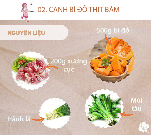 Chuẩn bị: Bí đỏ: 500g, thịt heo xay nhỏ: 50g, Hành tím: 1 củ, Hành lá 1 nhánh, mùi tàu 1 mớ. Gia vị: Nước mắm, đường, muối, bột nêm, hạt tiêu xay.