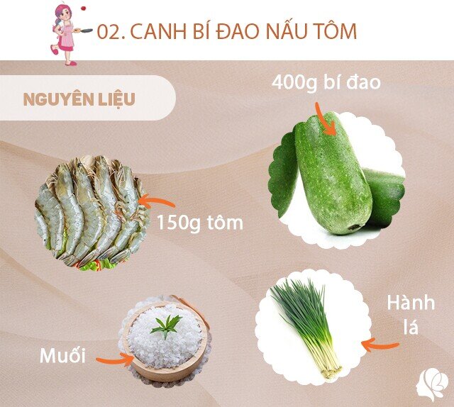 Chuẩn bị: 400g bí đao, 150g tôm, hành lá, muối, xíu dầu ăn.