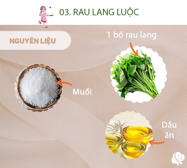 Chuẩn bị: 1 bó rau lang non, muối, dầu ăn.