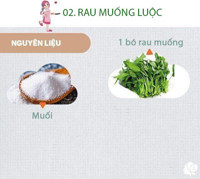 Chuẩn bị: 1 bó rau muống, 1 ít muối.