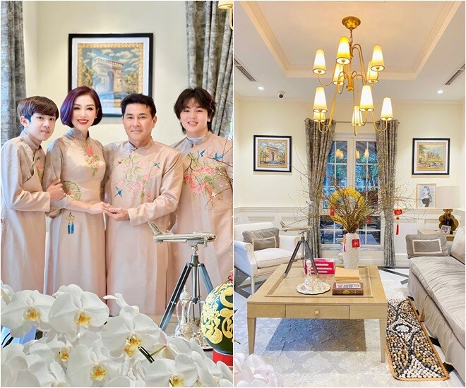 Hoa khôi Thu Hương và ông xã có cuộc sống viên mãn, sở hữu những bất động sản ở trong nước. Tết Giáp Thìn, gia đình cô đón năm mới trong tổ ấm rộng 1.000m2, nằm ở quận 7, tiệc tân gia có sự tham gia của nhiều bạn bè, nghệ sĩ.