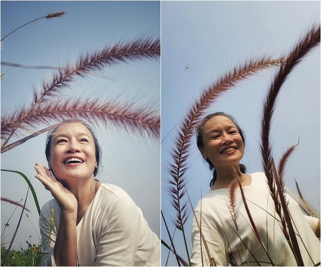 Nữ nghệ sĩ thích thú ghi lại khoảnh khắc tại chính cơ ngơi của mình mà cảm giác như đang ở xứ sở mộng mơ.