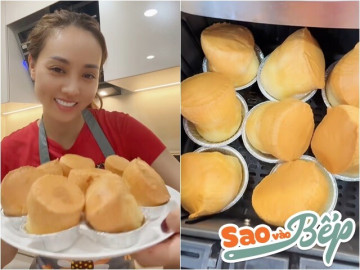 Vợ xinh của NSND Công Lý vào bếp làm món bánh thơm nức nở: Bạn bè em ai cũng khen ngon