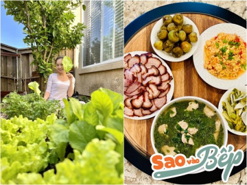 Mâm cơm thuần Việt dân dã đến bất ngờ của gia đình nữ diễn viên nổi tiếng VTV giữa trời Tây