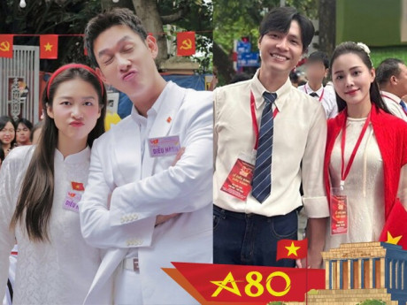 Cùng 34 tuổi và thuộc đội diễu hành A80: Song Luân được gán ghép với Khả Ngân, Tô Dũng cùng bạn gái tình tứ không rời