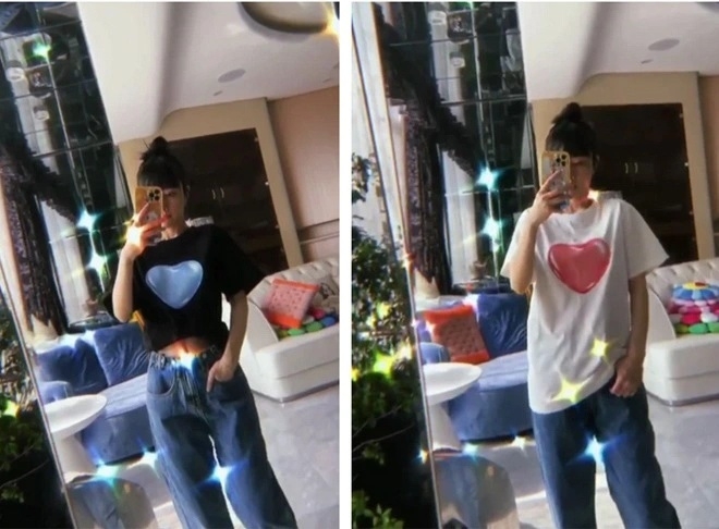 Cô kinh doanh quần áo và livestream bán hàng.