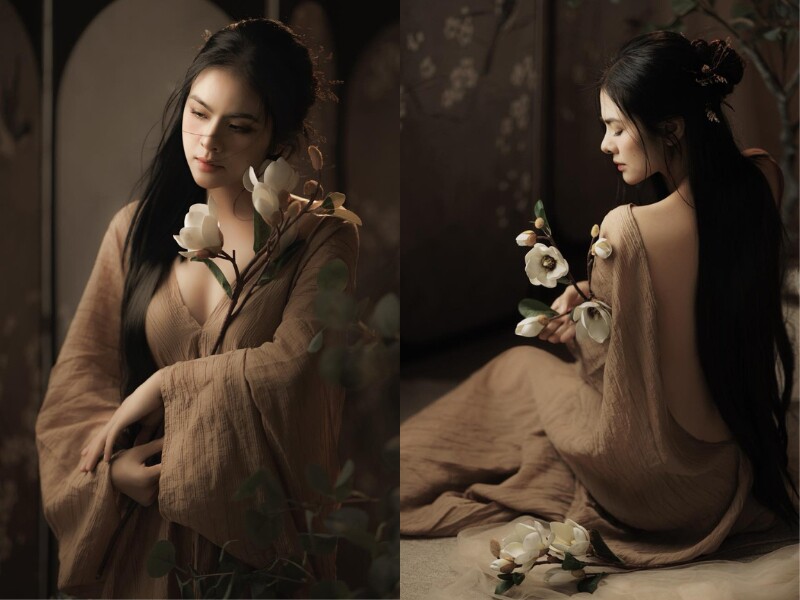 Mới đây, Vân Trang đã khiến nhiều khán giả trầm trồ khi khoe lên Facebook cá nhân bộ ảnh đậm chất thơ. Dù đã làm mẹ 4 con, song nữ diễn viên vẫn sở hữu sắc vóc rạng rỡ, khoe làn da trắng muốt, nõn nà đầy gợi cảm.