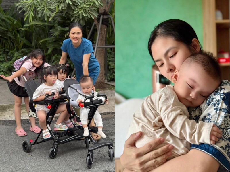 Làm mẹ bỉm 4 con, Vân Trang chăm sóc các nhóc tì nhà mình rất khéo léo. Ngoài thời gian làm việc, cô luôn ưu tiên để ở bên cạnh con nhiều nhất có thể, dạy dỗ và chứng kiến sự trưởng thành của bé.