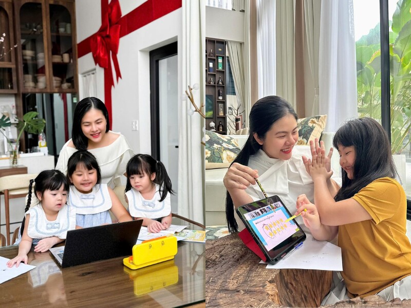 Chia sẻ về cách nuôi dạy con, Vân Trang từng cho biết: "Tôi muốn con của tôi là những đứa trẻ sống tình cảm nên tôi bộc lộ, xây dựng tình cảm giữa các con. Chúng tôi luôn luôn nói lời yêu thương nhau".