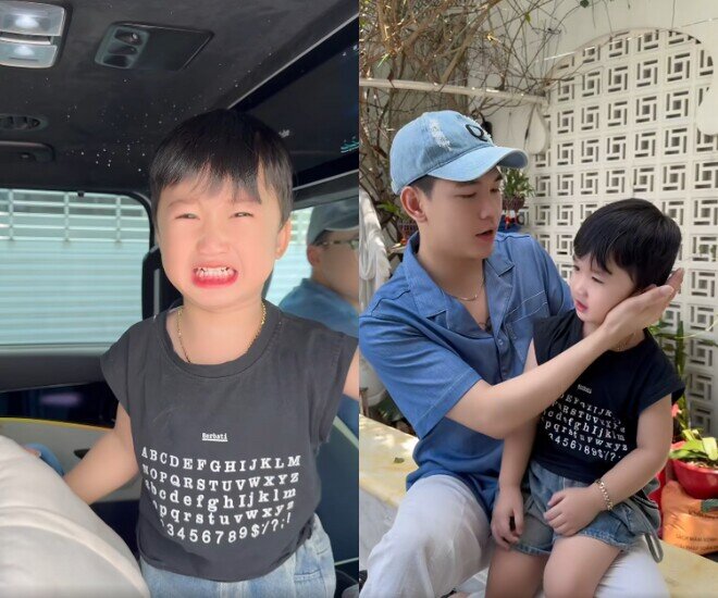 Ka Ka khóc nấc mỗi lần xa 2 bố.