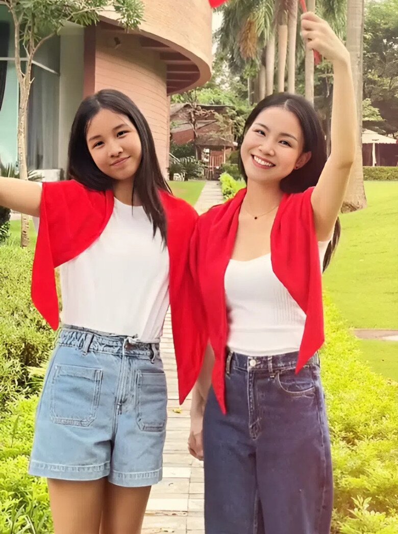 Con gái hoa hậu thùy lâm trổ mã cao lớn phổng phao bị góp ý vì diện trang phục ngắn khi thể hiện lòng yêu nước - 2