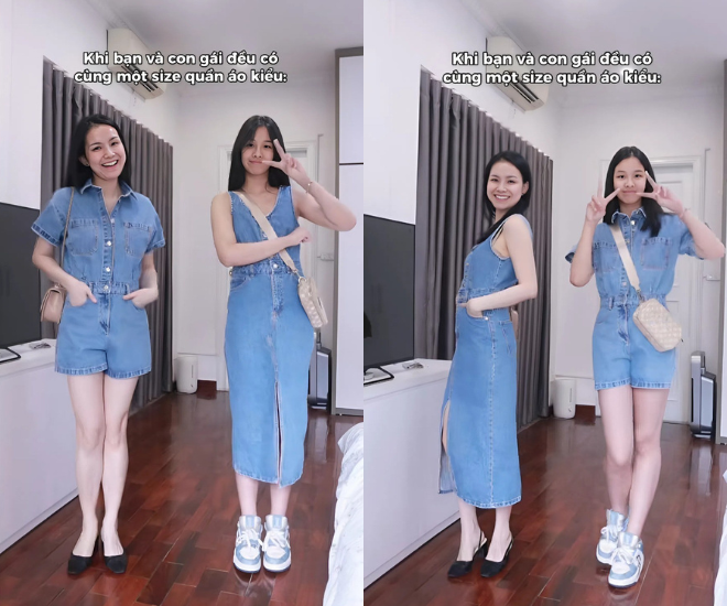 Nàng hậu và ái nữ nay mặc quần áo cùng kích cỡ, có thể đổi đồ cho nhau.