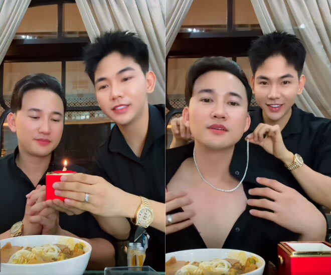 Thanh Đoàn tặng vòng kim cương đắt đỏ cho Hà Trí Quang.