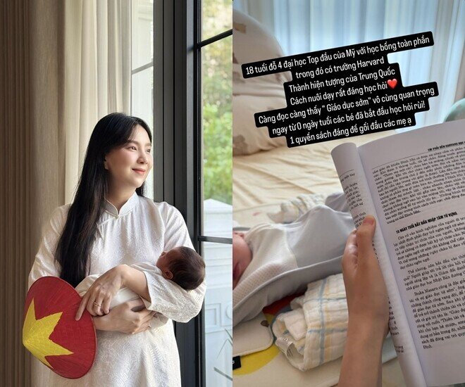 Người đẹp 9X tham khảo kinh nghiệm từ “hiện tượng” ở Trung Quốc, “giáo dục sớm” cho quý tử.