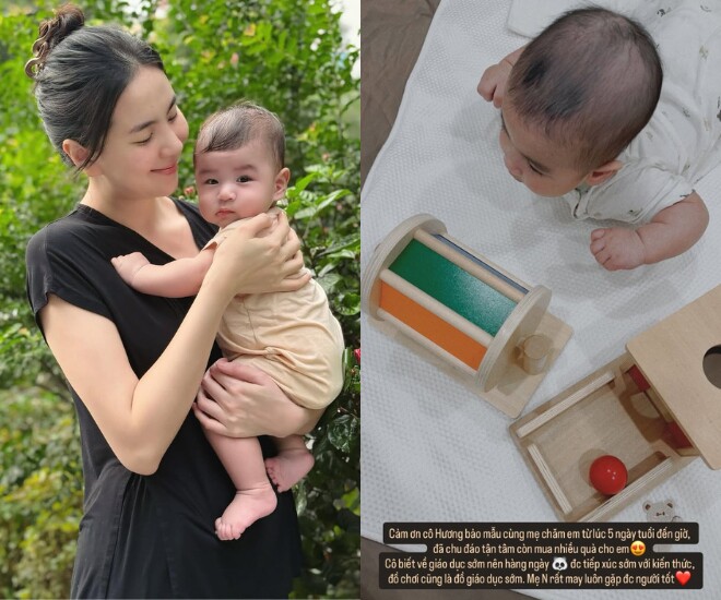 Mai Ngọc hạnh phúc vì thuê được bảo mẫu có tâm, bé Panda được giáo dục từ nhỏ.