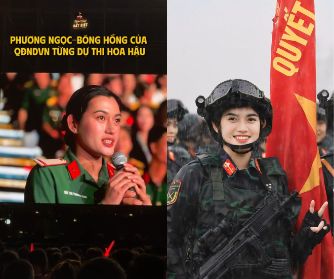 Hạ sĩ Bùi Phương Ngọc “gây sốt” khi góp mặt trong đội hình diễu binh A80.