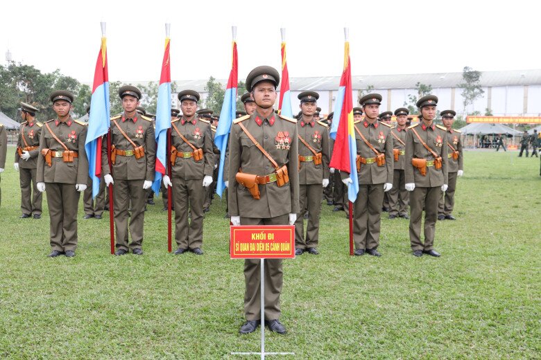 Thượng úy Nguyễn Trung An đảm nhận vai trò Khối trưởng Khối Sĩ quan đại diện 5 cánh quân ở nhiệm vụ A50.