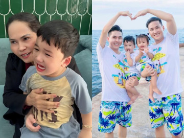 Con trai Hà Trí Quang khóc nấc khi chia xa bố mẹ của Thanh Đoàn, ông bà nội miền Tây rưng rưng dỗ cháu