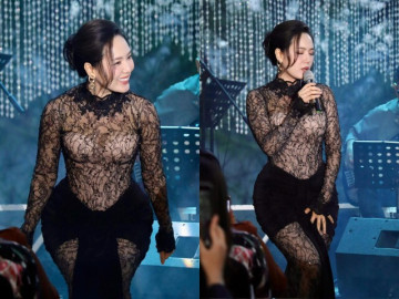 Nữ ca sĩ quê Thanh Hóa diện đồ xuyên thấu khoe dáng dày cơm, đáp trả khi bị khuyên đừng xôi thịt quá