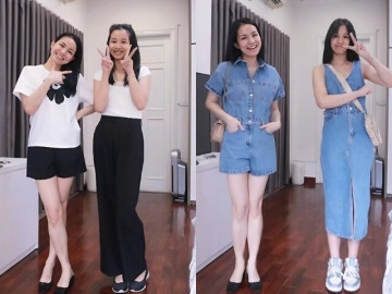 Con gái Thùy Lâm nay mặc đồ cùng size với mẹ, mang gen xịn được khuyên đi thi hoa hậu