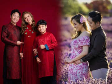 Hoa hậu Diễm Hương mang thai con chung với người chồng thứ 3 ở Canada, con trai riêng yêu thương em chung nửa huyết thống