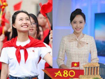 Nữ BTV VTV vinh dự tham gia diễu hành A80: Sinh 2 con vẫn trẻ đẹp như gái đôi mươi, từng là vũ công chuyên nghiệp