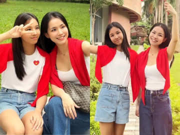 Con gái Hoa hậu Thùy Lâm trổ mã cao lớn phổng phao, bị góp ý vì diện trang phục ngắn khi thể hiện lòng yêu nước