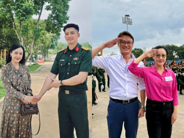 BTV Hoài Anh bùng nổ nhan sắc khi đứng cùng Thượng úy Lê Hoàng Hiệp, là mỹ nhân thắng đậm nhất mùa lễ A80