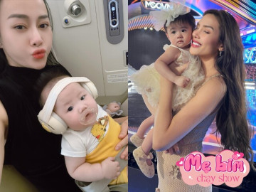 Mẹ bỉm Vbiz địu theo con chạy show: Phương Oanh cùng cặp song sinh bay hạng thương gia, Võ Hoàng Yến sắp có truyền nhân