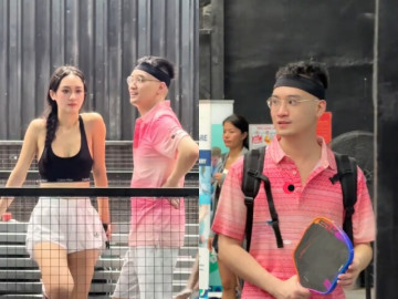 Thiếu gia Đức Phạm được khen mặt búng ra sữa hậu ly hôn Diệp Lâm Anh, thân thiết Á hậu kém 8 tuổi trên sân pickeball