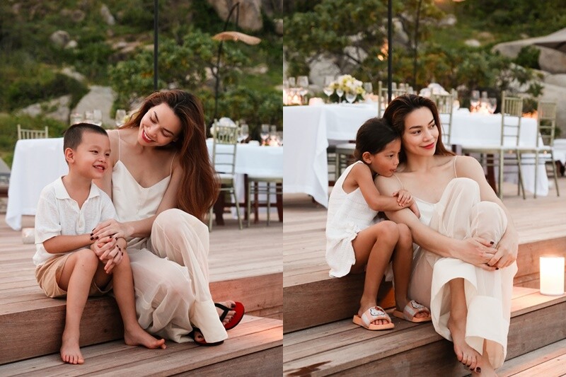 Nữ ca sĩ thường chia sẻ những khoảnh khắc yên bình, hạnh phúc bên các con.