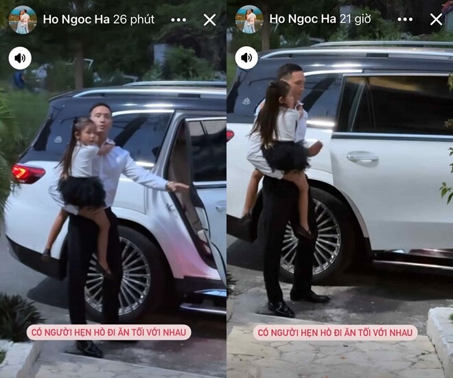 Kim Lý cưng chiều con gái Lisa, bế cô bé ra tận xe. 