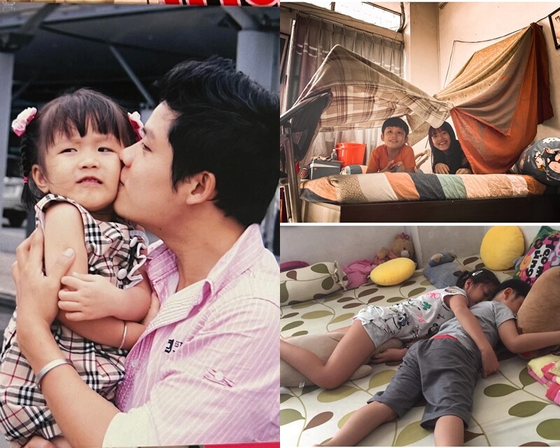 Nam nhạc sĩ chia sẻ hình ảnh hồi nhỏ của 2 con.