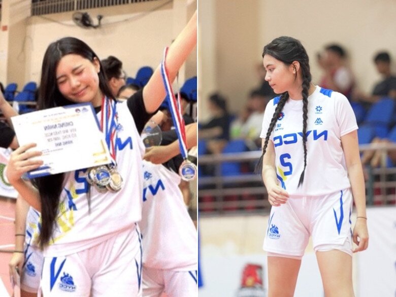 Vẻ đẹp năng động, khỏe khoắn của Hạt Dẻ trên sân bóng nhận được nhiều sự chú ý.