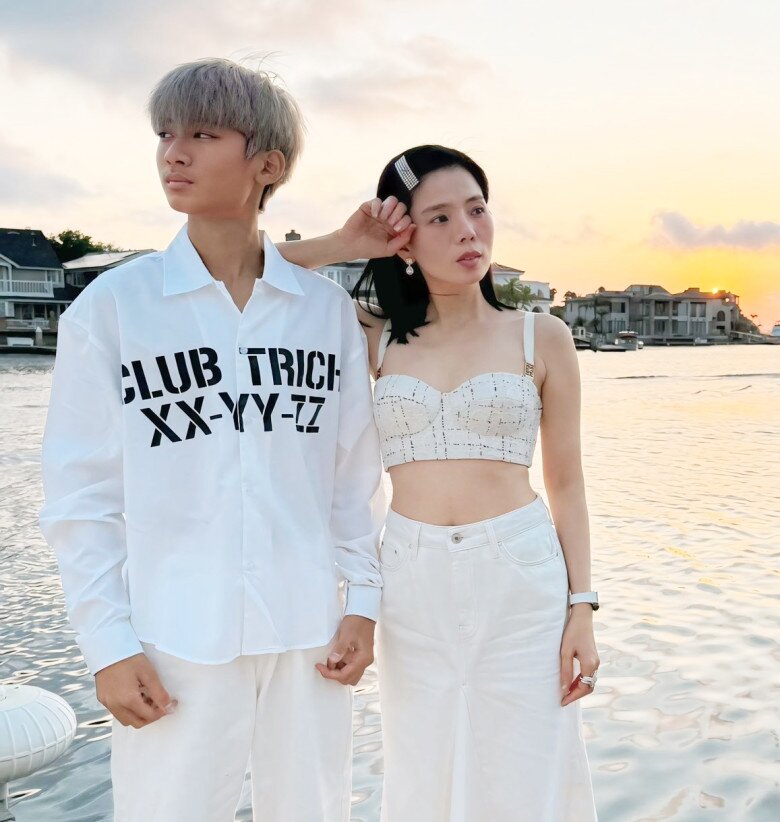 Lệ Quyên đưa con trai sang Mỹ để nghỉ hè.