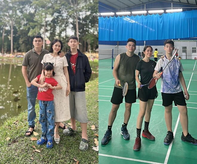 Gia đình Lê Phương - Trung Kiến luôn rất thân thiết, không phân biệt con chung - con riêng.