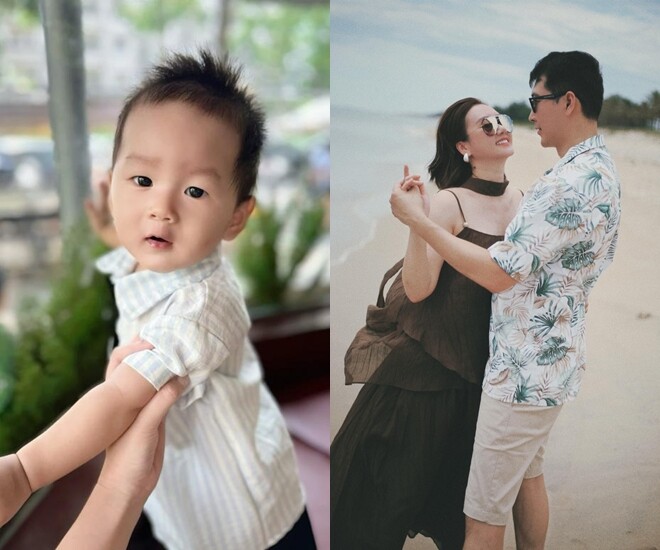 Diễn viên hương giang tự nhận đẻ hộ khi con trai giống hệt ông xã giấu mặt 7 tháng tuổi có nét mặt nghiêm nghị - 1