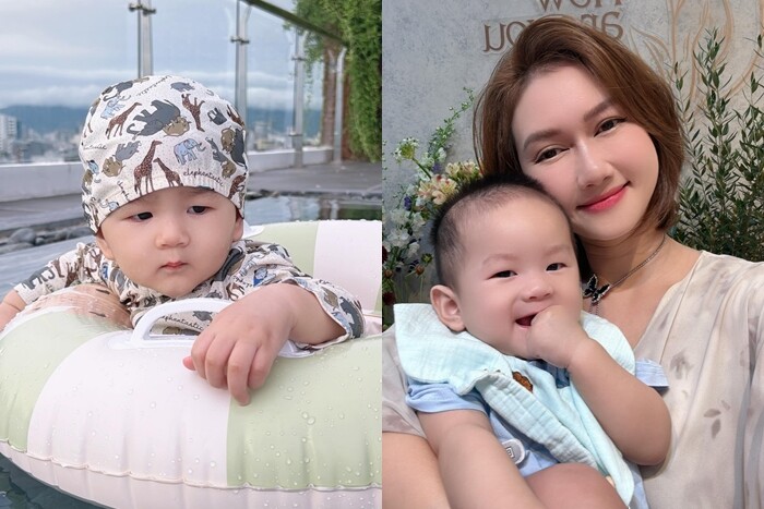 Diễn viên hương giang tự nhận đẻ hộ khi con trai giống hệt ông xã giấu mặt 7 tháng tuổi có nét mặt nghiêm nghị - 4