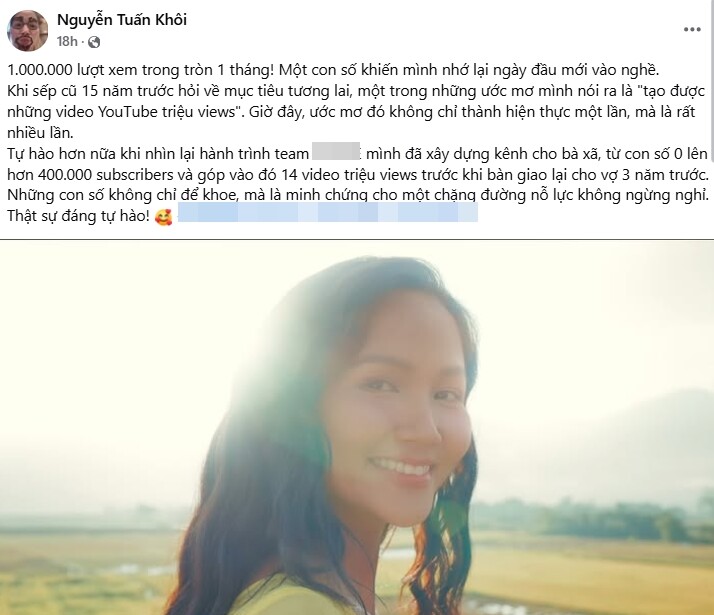 Tuấn Khôi khoe những thành quả trong công việc.