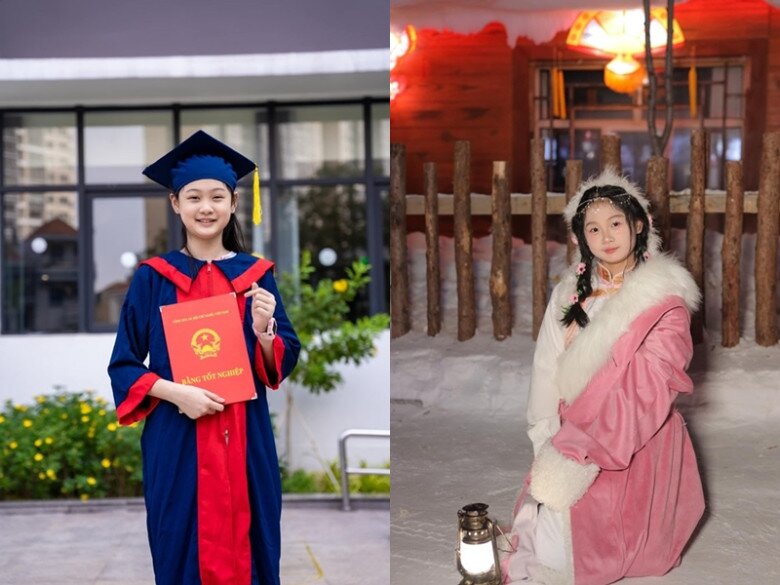 Con gái của Hương Giang có ngoại hình xinh đẹp, thành tích học tập tốt.